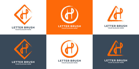 H initial letter brush logo for business and brand inspiration logo