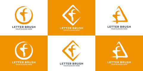 F initial letter brush logo for business and brand inspiration logo