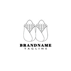 corn logo cartoon icon simple template black isolated vector illustration