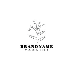 unique corn logo simple icon design template black isolated vector cute