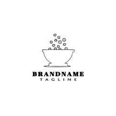 corn flakes logo cartoon icon design template black isolated vector illustration
