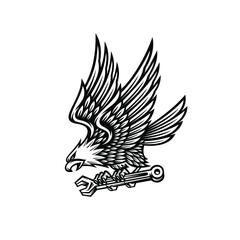 eagle symbol illustration on vintage style