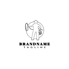 Obraz premium cowboy logo cartoon icon design template black isolated vector