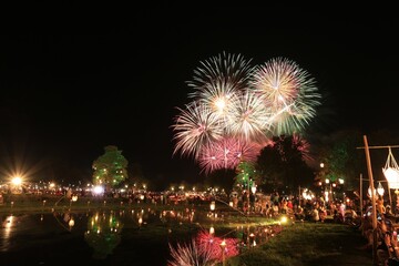 Loy Krathong and Candle Festival at Sukhothai Thailand