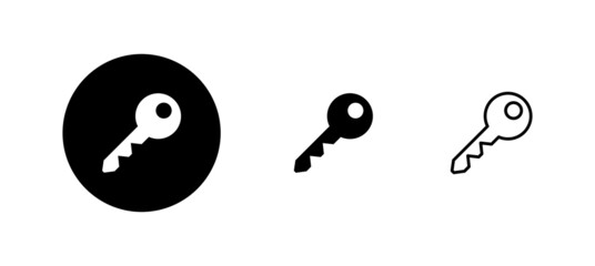 Key icons set. Key sign and symbol.