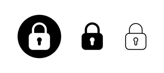 Lock icons set. Padlock sign and symbol. Encryption icon. Security symbol