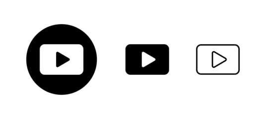 Play Icons set. Play button sign and symbol