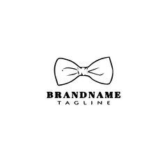 cute bow tie cartoon logo icon design template black isolated vector illustration