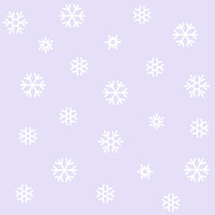 Snowflakes seamless pattern. Vector illustration. Snow seamless pattern on purple background