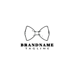 bow tie cartoon logo icon design template black flat vector illustration