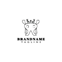 cute monster logo icon design template black isolated vector illustration