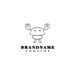 cute monster cartoon logo icon design template black vector illustration