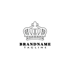 crown logo cartoon design template icon black isolated vector concept