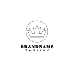 concept crown logo cartoon design template icon black isolated vector illustration
