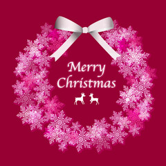 かわいいクリスマスリース、赤、イラスト