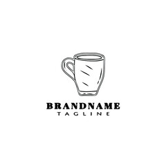 unique cup cartoon logo design template icon black isolated vector illustration