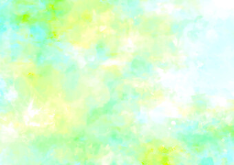 緑の幻想的なキラキラ水彩テクスチャ背景
