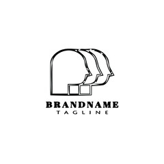 head human logo icon cartoon design template vector illustration