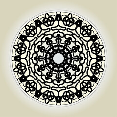 Circular pattern in the form of mandala with flower for henna mandala tattoo decoration