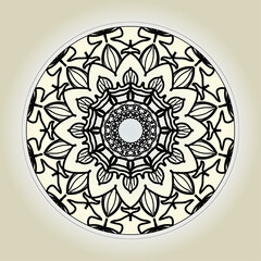 Circular pattern in the form of mandala with flower for henna mandala tattoo decoration