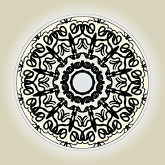 Circular pattern in the form of mandala with flower for henna mandala tattoo decoration