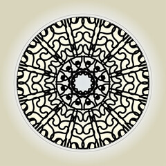 Circular pattern in the form of mandala with flower for henna mandala tattoo decoration