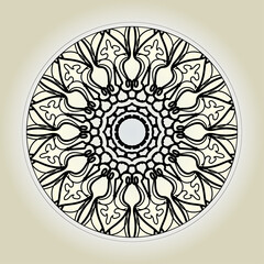 Circular pattern in the form of mandala with flower for henna mandala tattoo decoration