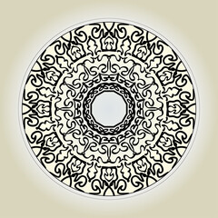 Circular pattern in the form of mandala with flower for henna mandala tattoo decoration