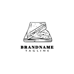 sandwich cartoon logo icon design template black isolated illustration