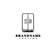 ssd drive logo cartoon icon design template vector