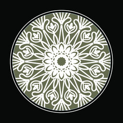 Circular pattern in the form of mandala with flower for henna mandala tattoo decoration