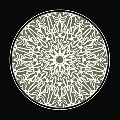 Circular pattern in the form of mandala with flower for henna mandala tattoo decoration