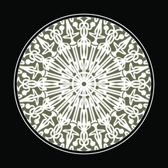 Circular pattern in the form of mandala with flower for henna mandala tattoo decoration