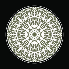 Circular pattern in the form of mandala with flower for henna mandala tattoo decoration