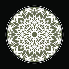 Circular pattern in the form of mandala with flower for henna mandala tattoo decoration