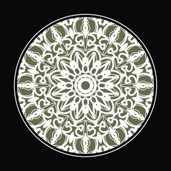 Circular pattern in the form of mandala with flower for henna mandala tattoo decoration