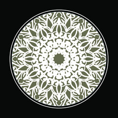 Circular pattern in the form of mandala with flower for henna mandala tattoo decoration