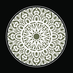 Circular pattern in the form of mandala with flower for henna mandala tattoo decoration