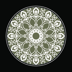 Circular pattern in the form of mandala with flower for henna mandala tattoo decoration