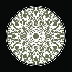 Circular pattern in the form of mandala with flower for henna mandala tattoo decoration