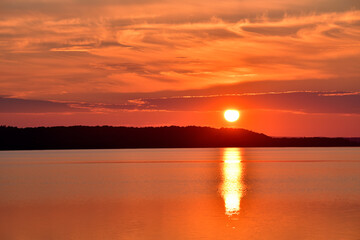 sunset on the lake