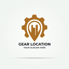gear location building logo for industry inspiration logo