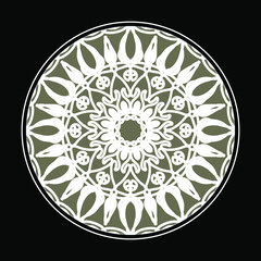 Circular pattern in the form of mandala with flower for henna mandala tattoo decoration