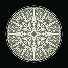 Circular pattern in the form of mandala with flower for henna mandala tattoo decoration