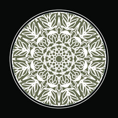 Circular pattern in the form of mandala with flower for henna mandala tattoo decoration