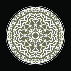 Circular pattern in the form of mandala with flower for henna mandala tattoo decoration