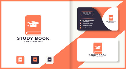 graduation hat book logo for education university inspiration logo