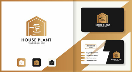 plant house logo design and business card