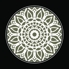 Circular pattern in the form of mandala with flower for henna mandala tattoo decoration