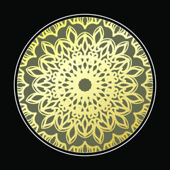 Circular pattern in the form of mandala with flower for henna mandala tattoo decoration